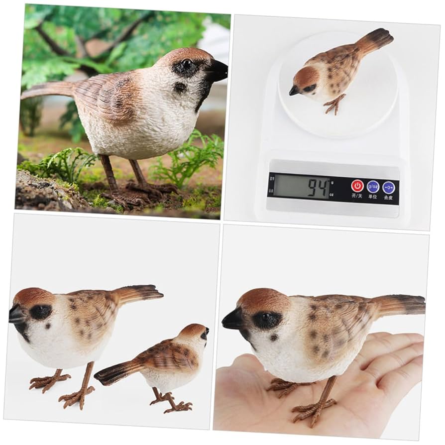 【フォロー割・新品】 つくばいに雀　ミニチュア　インテリア　蹲　スズメ　つくばい Amazon.co.jp: WOFASHPURET 2個 模擬 スズメ 装飾品 盆栽 工芸品